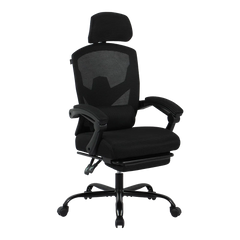 Silla Gamer Bolt Nou B | Azender Negro | Malla y Espuma de Alta Densidad | Soporta hasta 130 kg | Inclinación 140° | Reposabrazos Fijos + Reposapiés + Cojín Lumbar | Pistón Clase 3