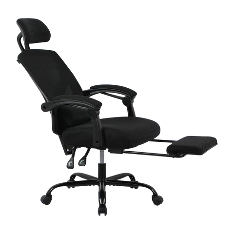 Silla Gamer Bolt Nou B | Azender Negro | Malla y Espuma de Alta Densidad | Soporta hasta 130 kg | Inclinación 140° | Reposabrazos Fijos + Reposapiés + Cojín Lumbar | Pistón Clase 3