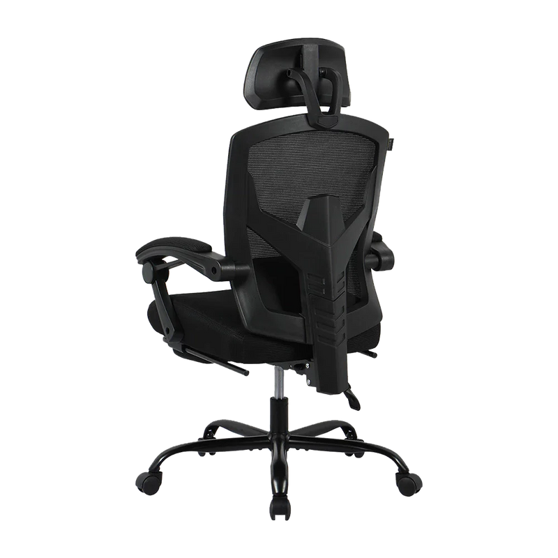 Silla Gamer Bolt Nou B | Azender Negro | Malla y Espuma de Alta Densidad | Soporta hasta 130 kg | Inclinación 140° | Reposabrazos Fijos + Reposapiés + Cojín Lumbar | Pistón Clase 3