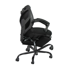 Silla Gamer Bolt Nou B | Azender Negro | Malla y Espuma de Alta Densidad | Soporta hasta 130 kg | Inclinación 140° | Reposabrazos Fijos + Reposapiés + Cojín Lumbar | Pistón Clase 3