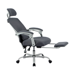 Silla Gamer Bolt Nou W | Azender Gris | Malla Transpirable + Espuma Confort | Soporte 130 kg | Inclinación 140° | Reposabrazos Fijos + Reposapiés + Cojín Lumbar | Pistón Clase 3