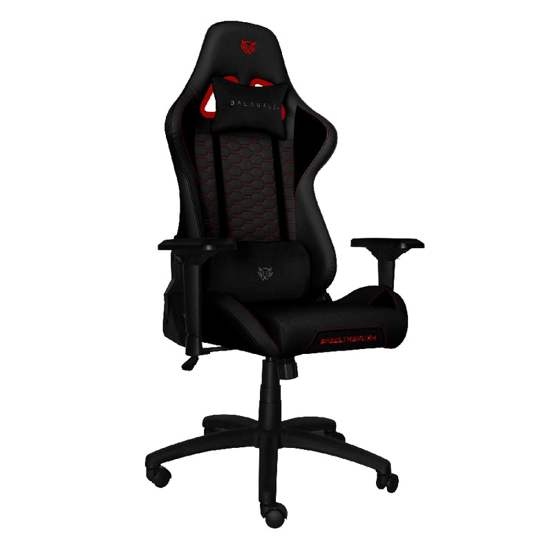 Silla Gamer Ergonómica  Thunder V2 | BR Edition Mediana Plus Tela y Piel Reclinable Soporta hasta 150 Kg, Negro-Rojo