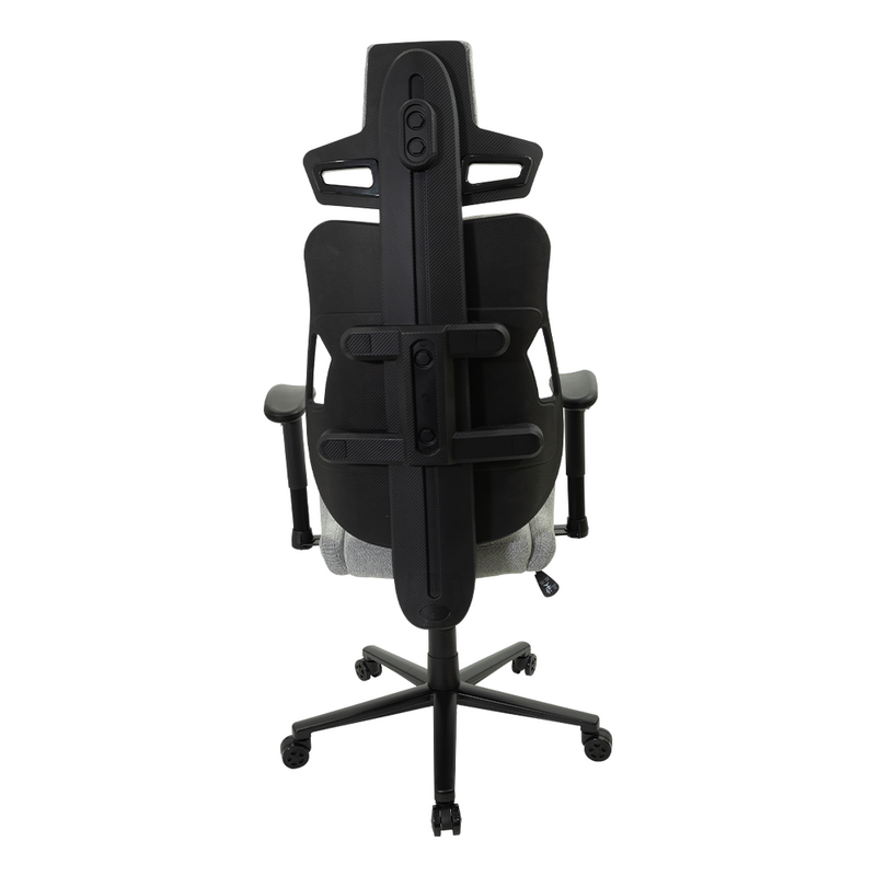 Silla Gamer Ocelot Gaming. Tela automotriz ,Estrella de metal, Reposabrazos 2D, Reclinable hasta 135, Peso máximo 150kg, Color gris granito