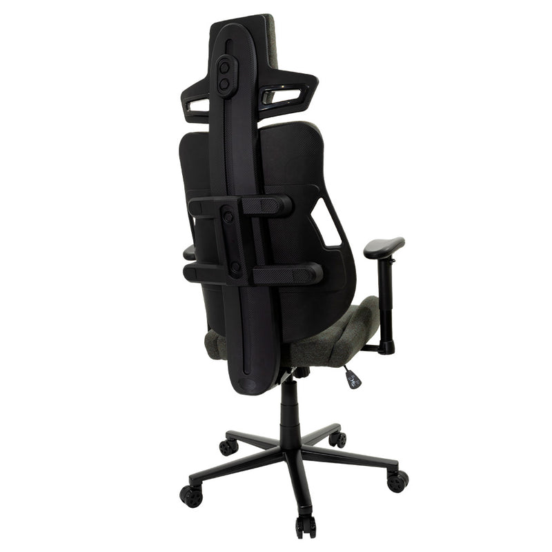 Silla Gamer Ocelot Gaming Tela automotriz ,Estrella de metal, Reposabrazos 2D, Reclinable hasta 135, Peso máximo 150kg, Color gris.