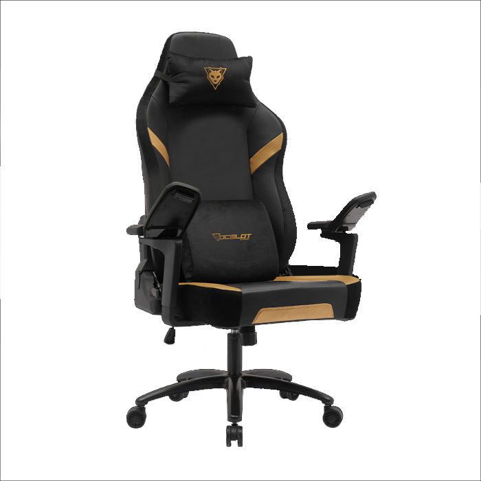 Silla Gamer Ocelot, Color Negro Con Descansa Brazos Ajustables 5D, Hasta 150 Kg, Os-King