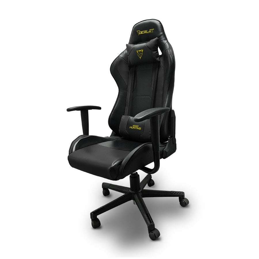 Silla Gamer Ocelot, Color Negro, Descansa Brazos Ajustables, Reclinable 90-155 Grados