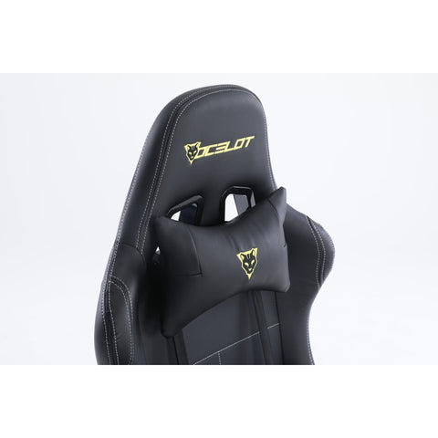 Silla Gamer Ocelot, Color Negro, Descansa Brazos Ajustables, Reclinable 90-155 Grados
