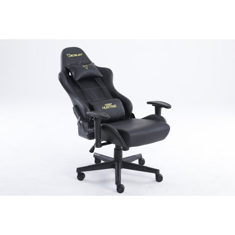 Silla Gamer Ocelot, Color Negro, Descansa Brazos Ajustables, Reclinable 90-155 Grados