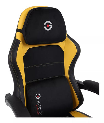 Silla Gamer Getttech Amarillo Negro Soporte Para Reposapies (Gar-Gaopy-G2-Yl)