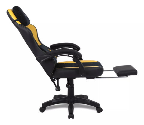 Silla Gamer Getttech Amarillo Negro Soporte Para Reposapies (Gar-Gaopy-G2-Yl)