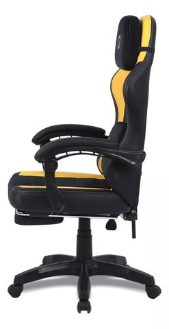 Silla Gamer Getttech Amarillo Negro Soporte Para Reposapies (Gar-Gaopy-G2-Yl)