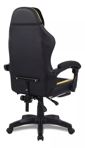 Silla Gamer Getttech Amarillo Negro Soporte Para Reposapies (Gar-Gaopy-G2-Yl)
