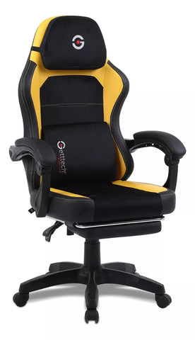 Silla Gamer Getttech Amarillo Negro Soporte Para Reposapies (Gar-Gaopy-G2-Yl)