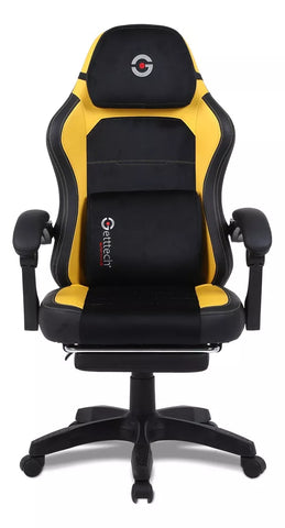 Silla Gamer Getttech Amarillo Negro Soporte Para Reposapies (Gar-Gaopy-G2-Yl)