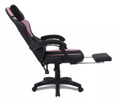 Silla Gamer Getttech Rosa Y Negro Soporte Para Reposapies (Gar-Gaopy-G2-Pk)