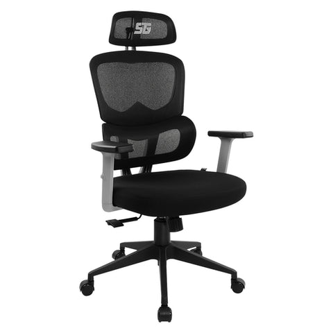 Silla Start The Game Reclinable Descansabrazos 1D, Color Negra Mesh (CGM-400-BK)
