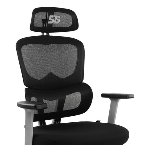 Silla Start The Game Reclinable Descansabrazos 1D, Color Negra Mesh (CGM-400-BK)