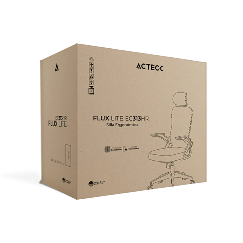 Silla de Oficina Acteck Flux Lite EC313HR Ergonómica Malla Gris Marco Negro