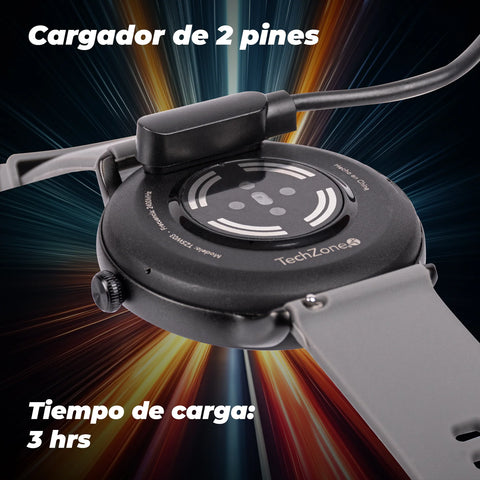 Smart Watch Casual Techzone Tzsw03 Pantalla Ips De 1.32 Bt Android/ Ios Ip 65 Color Negro