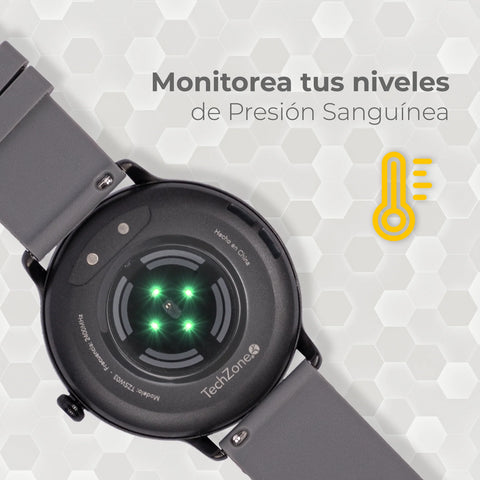 Smart Watch Casual Techzone Tzsw03 Pantalla Ips De 1.32 Bt Android/ Ios Ip 65 Color Negro