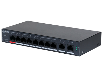 Switch Dahua 10 Puertos, 8 Poe 10/100/Dolynk Care (DH-CS4010-8ET-110)