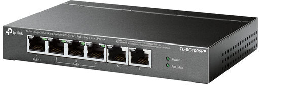 Switch De Escritorio Gigabit Tp-Link 6Ptos 3Poe+ 1Poe++ TL-SG1006PP