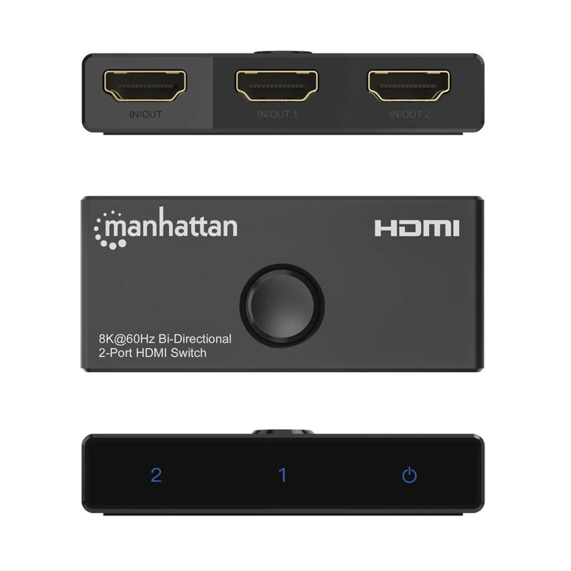 Switch Hdmi Manhattan 8K@60Hz 2 Entradas : 1 Salida Bidireccional (207997)