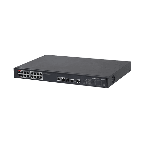 Switch Poe Administrado 16 Puertos A 100 + 2Ptos Gigabit (DH-PFS4218-16ET-190)