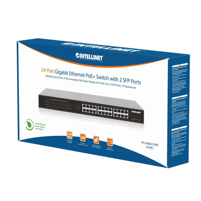 Switch Poe Intellinet 19" Gb 24 Ptos 370W 30Wxpto+2Sfp (561891)