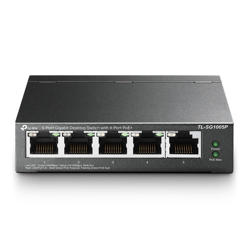 Switch Tp-Link De Escritorio Gigabit De 5 Ptos 4 Ptos Poe+/Tl-Sg1005