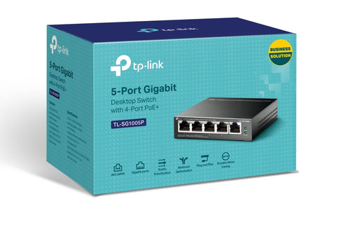 Switch Tp-Link De Escritorio Gigabit De 5 Ptos 4 Ptos Poe+/Tl-Sg1005