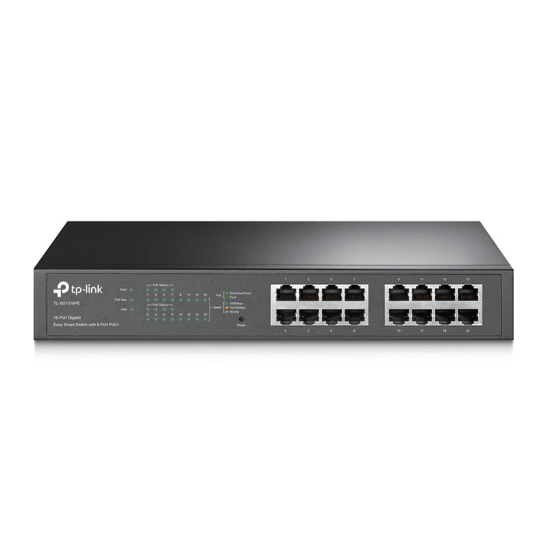 Switch Tp-Link Easy Smart De 16 Puertos Gbt/8 Ptos Poe+ TL-SG1016PE