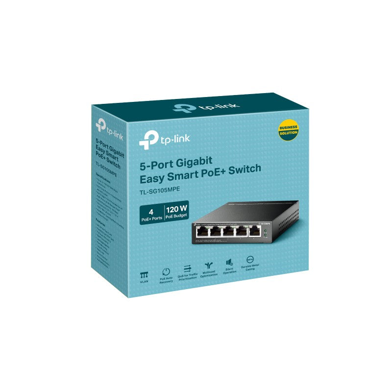 Switch Tp-Link  Smart Gb 5 Ptos Con Poe+De 4 Ptos/Tl-Sg105Mpe