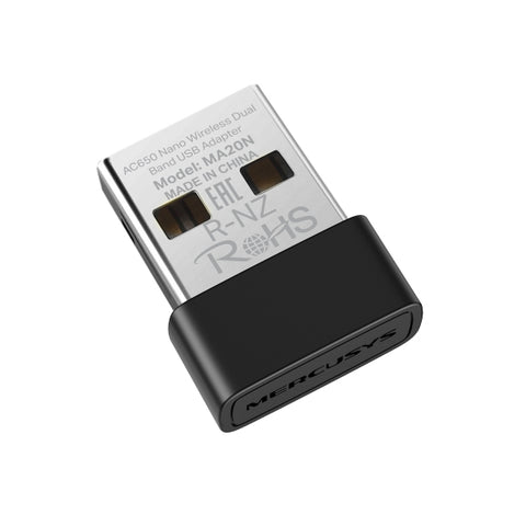 Adaptador USB Nano Mercusys AC650 HMA20N - Doble Banda hasta 433Mbps - Conexión Inalámbrica Ultra Compacta - Nuevo