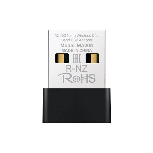 Adaptador USB Nano Mercusys AC650 HMA20N - Doble Banda hasta 433Mbps - Conexión Inalámbrica Ultra Compacta - Nuevo