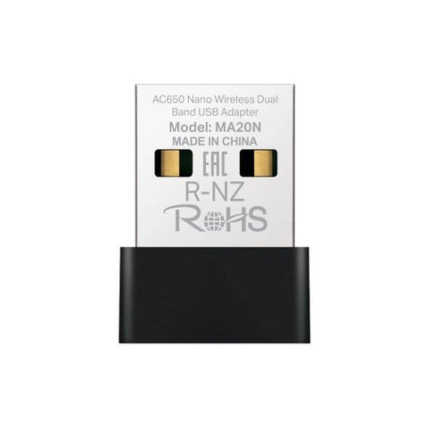 Adaptador USB Nano Mercusys AC650 HMA20N - Doble Banda hasta 433Mbps - Conexión Inalámbrica Ultra Compacta - Nuevo