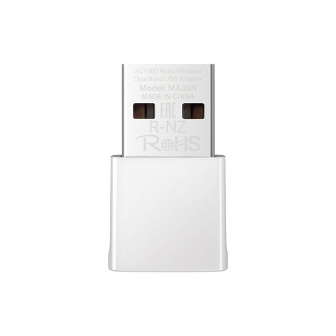 Adaptador USB WiFi Mercusys MA30N AC1300 - Doble Banda de Alta Velocidad - Actualización de Red Instantánea - Nuevo