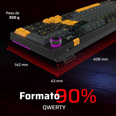 Teclado Gamer Inalámbrico Balam Rush Defeat Level GK3 - Pantalla Inteligente IPS 1.14" - Monitoreo en Tiempo Real Innovador - Nuevo
