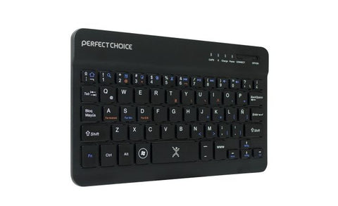Mini Teclado Inalámbrico Bluetooth Universal Ultra Delgado Perfect Choice - Conexión Multidispositivo - Ultra Portátil