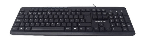 Teclado Multimedia Naceb NA-0109 Negro | Conexión USB Alámbrica | Escritura Cómoda y Silenciosa