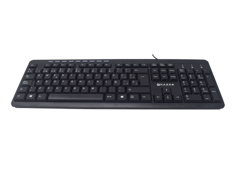 Teclado Multimedia Naceb NA-0109 Negro | Conexión USB Alámbrica | Escritura Cómoda y Silenciosa