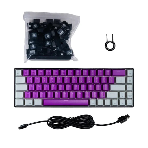 Teclado Mecánico Gamer 60% Naceb NA-0963M | Teclas Intercambiables | Tamaño Reducido para Mayor Espacio