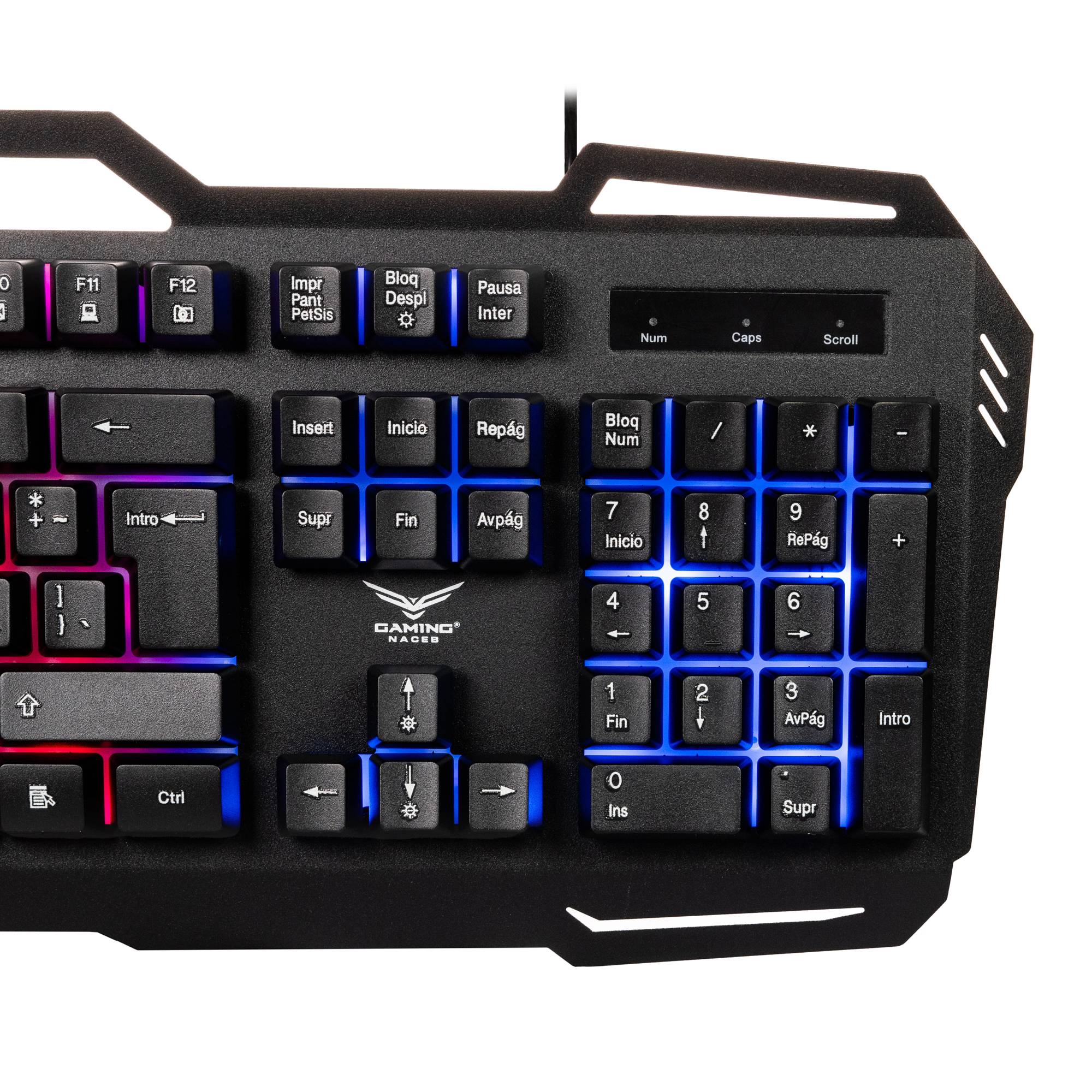 Teclado Gamer Multimedia Naceb K417 NA-0967 | Diseño Ergonómico LED | Respuesta Rápida y Cómoda