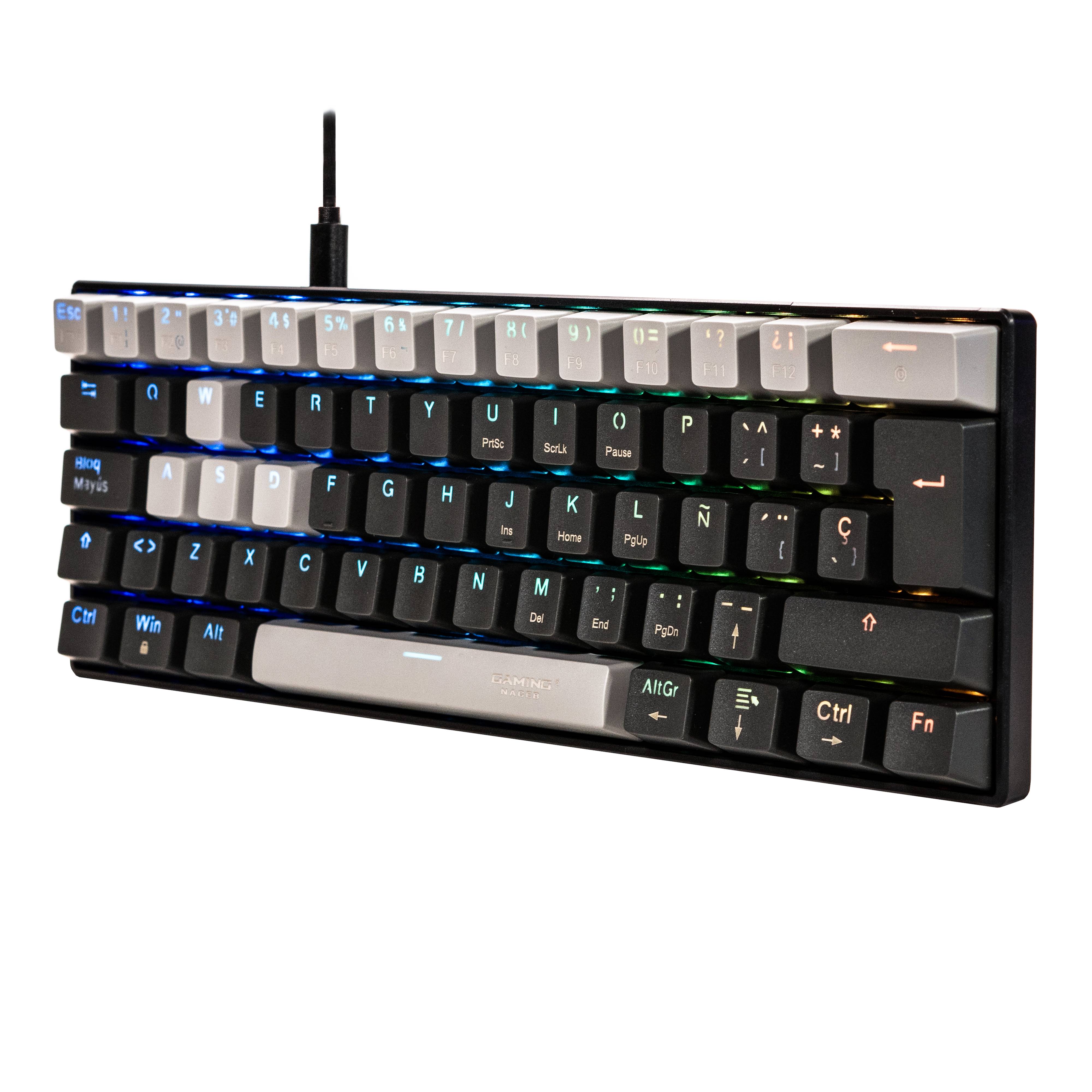 Teclado Mecánico Gamer 60% Naceb K263 NA-0968 | Formato Compacto Portátil | Mayor Espacio en tu Escritorio
