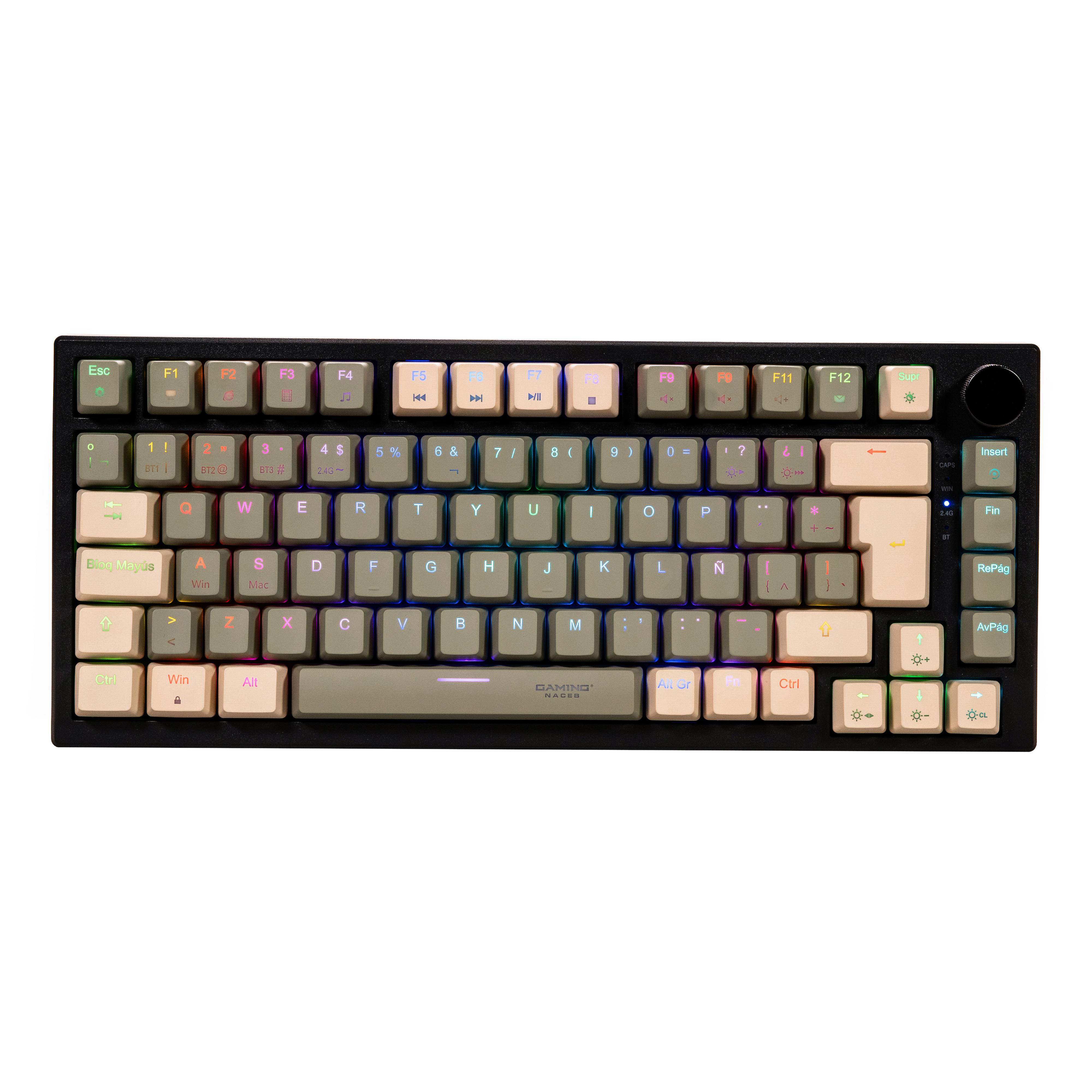 Teclado Mecánico Gamer 80% Naceb K476 NA-0969 | Formato TKL Optimizado | Rendimiento Rápido en Juegos