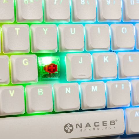 Teclado Mecánico TKL Gamer Naceb K1009 Blanco | Low Profile RGB 87 Teclas | Estilo Elegante y Ultrarrápido