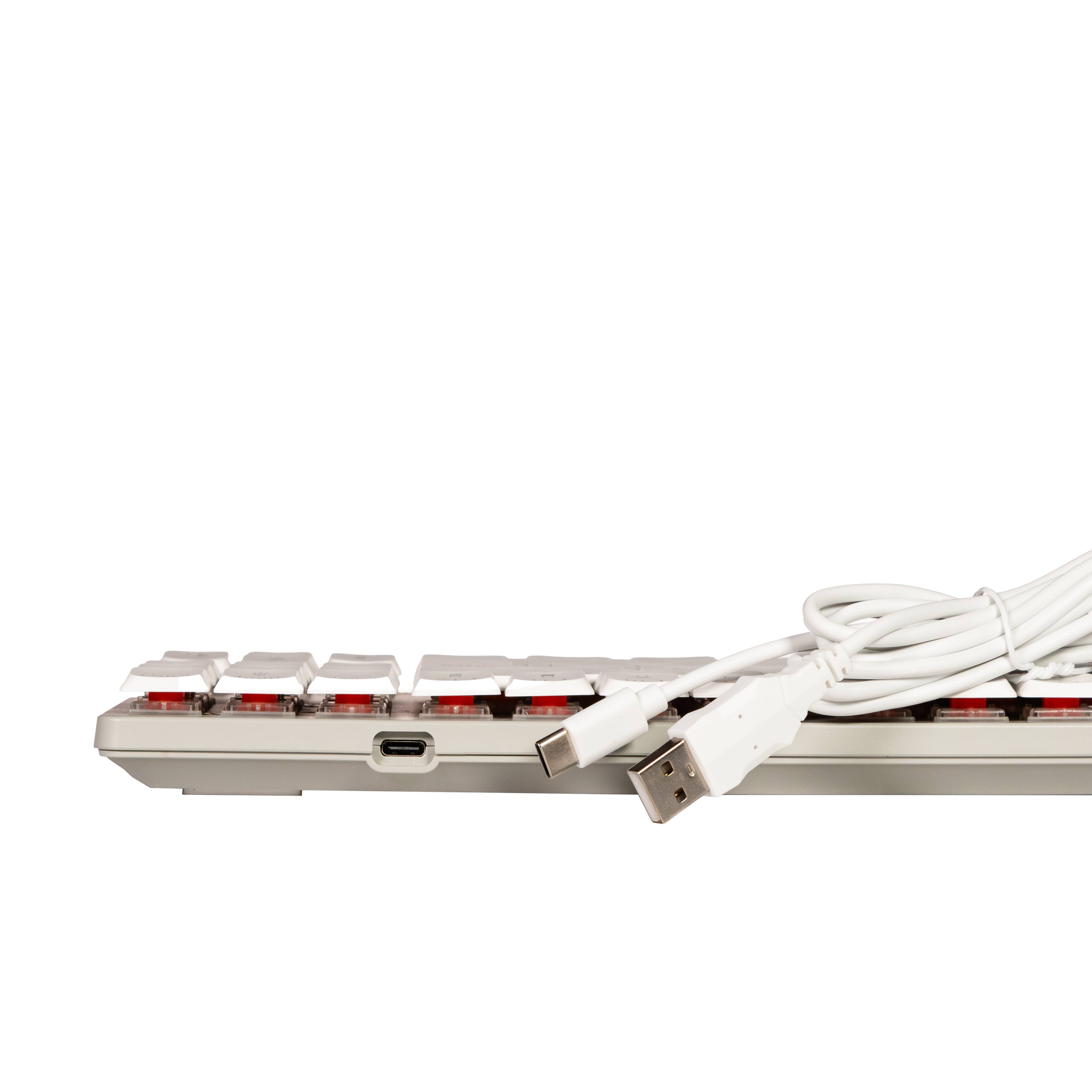 Teclado Mecánico TKL Gamer Naceb K1009 Blanco | Low Profile RGB 87 Teclas | Estilo Elegante y Ultrarrápido