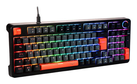 Teclado Mecánico Gamer Naceb Phyton NA-0972G | Switches Red RGB | Pulsación Suave y Silenciosa