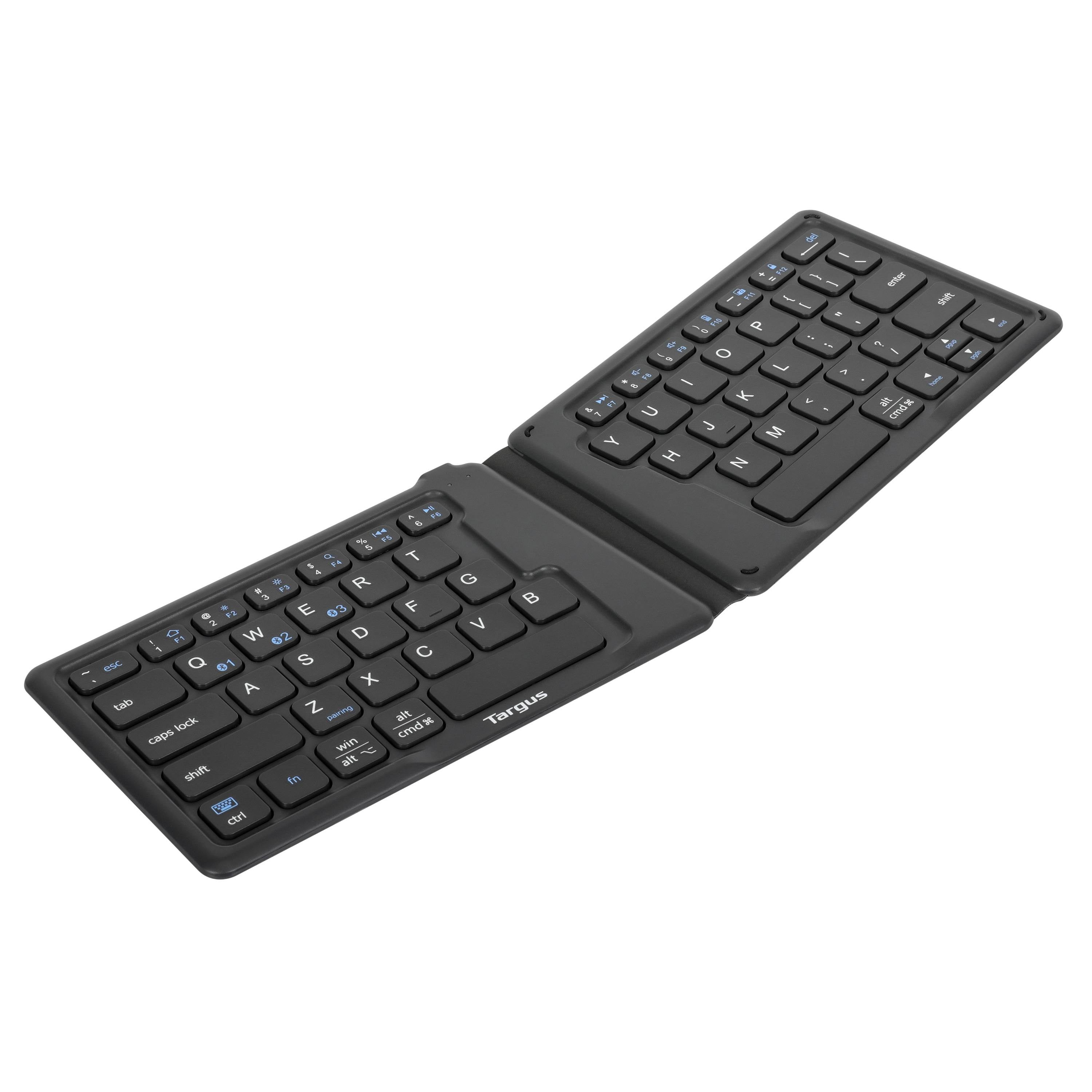 Teclado Ergonómico Bluetooth Plegable AKF003US - Distribución en Inglés Ultra Compacto - Ideal para Viajes y Tablets - Portabilidad Práctica
