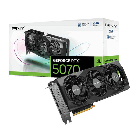 Tarjeta Gráfica PNY GeForce RTX 5070 Triple Fan OC - Memoria Dedicada 12GB GDDR7 - Gráficos de Próxima Generación - Rendimiento Brutal